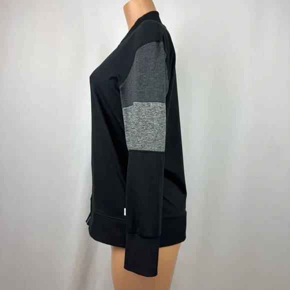 Vuori Women's L Halo Bomber Full Zip Lightweight Jacket Soft Stretchy Black/Grey - Picture 4 of 11